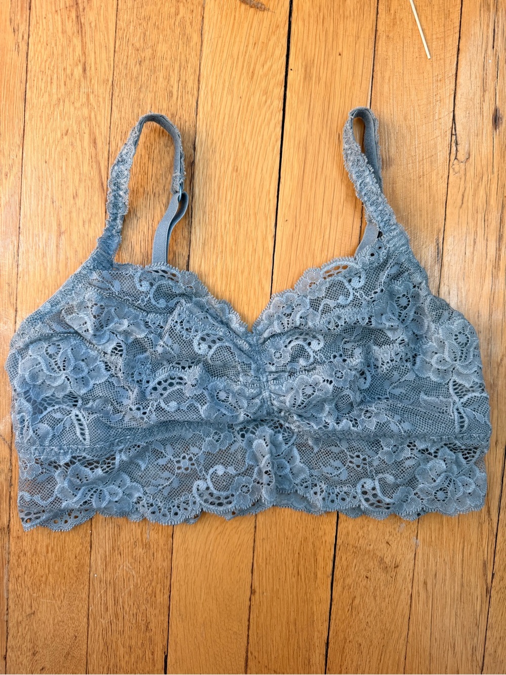 PINK Lace Bralette in Dusty Blue